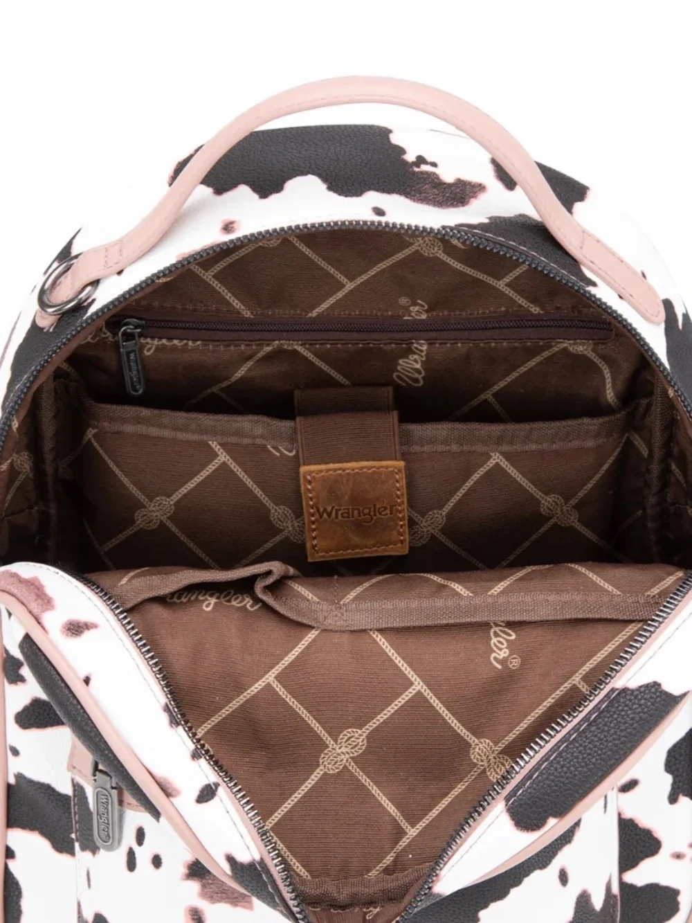 Wrangler Cow Print Backpack With Coin Pouch - Pink